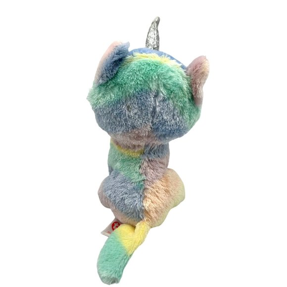TY Heather the Unicorn Cat Beanie Boo Unikitty Big Eyes Stuffed Animal Plush Toy - Picture 5 of 11